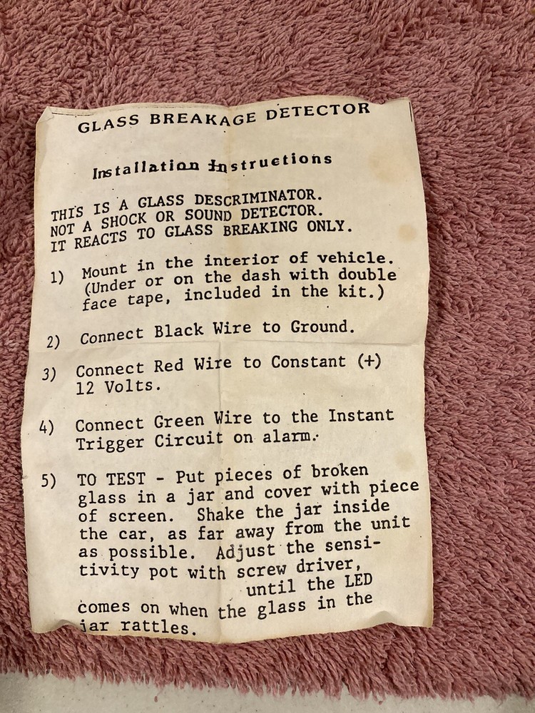 chapman security systems glass break detector