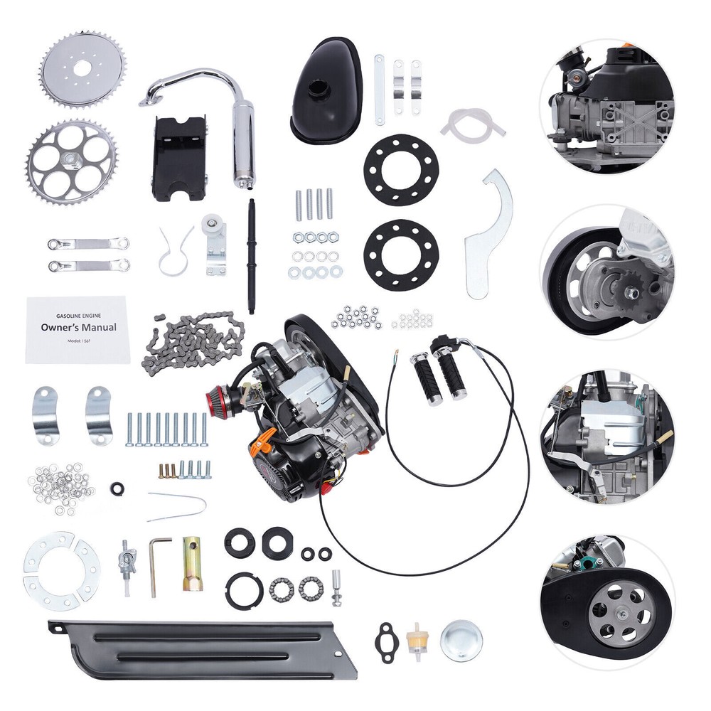 100cc Bike Engine Kit Set Gas Motorized Motor Bicycle Modified Engine 4-stroke!
