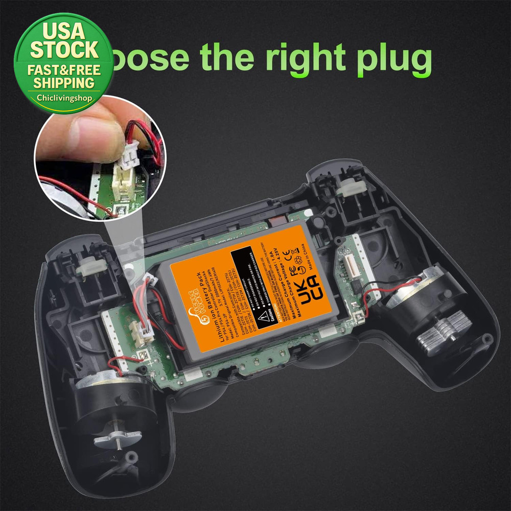 2000Mah PS4 Controller Battery Replacement 2 Pack CUH-ZCT1E ZCT2U