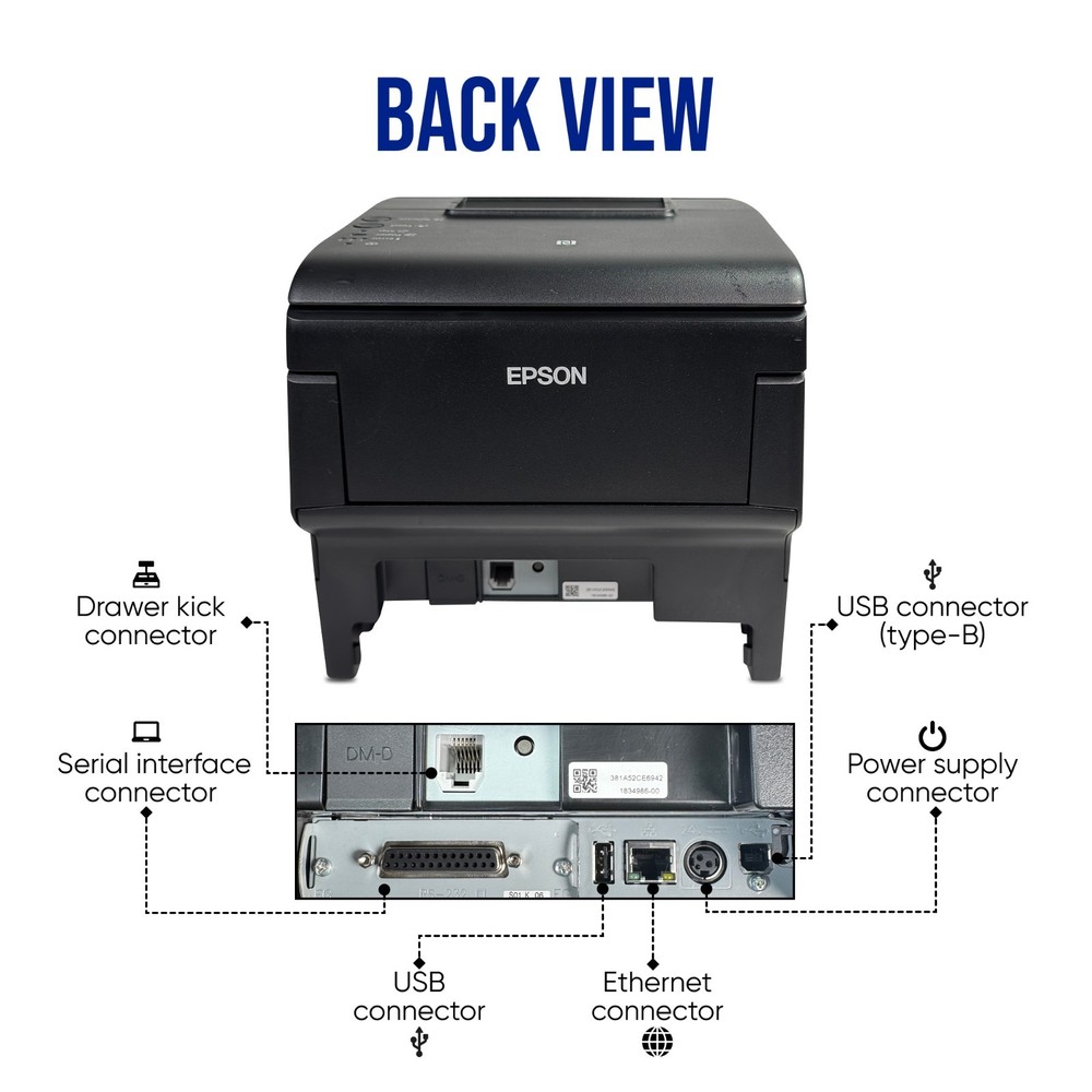 Epson TM-H6000V Multi-function POS Receipt Printer Endorser USB LAN No Adapter