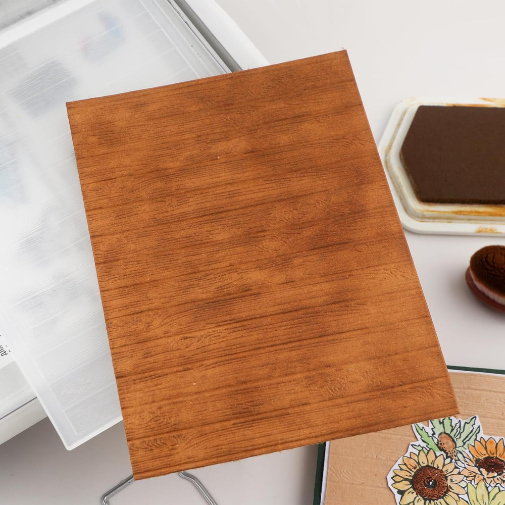 3D Embossing Folder for Card Making,Wood Panel Clear Plastic Texture Fades Embos