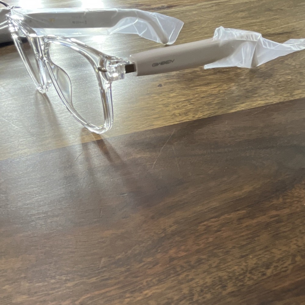 GMSV Smart Glasses Clear Frame USB Connectivity Includes USB Charging Cable