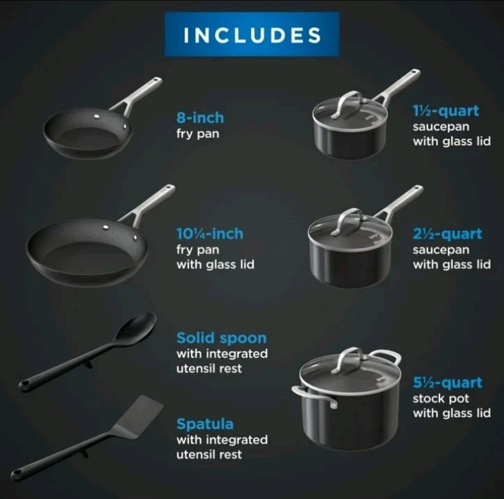 New Ninja NeverStick Essential 10-Piece Cookware Set, C19010