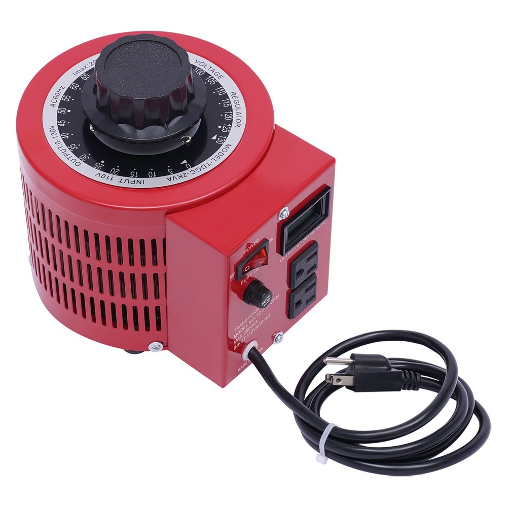 AC 0-130V Variac Transformer Metered Variable Red Voltage Regulator 2000VA 20Amp