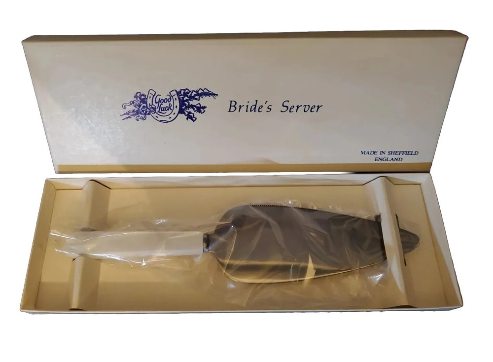 Vtg Capco Sheffield England Cake Pie Cutter Brides Server Pearlized Handle NIB