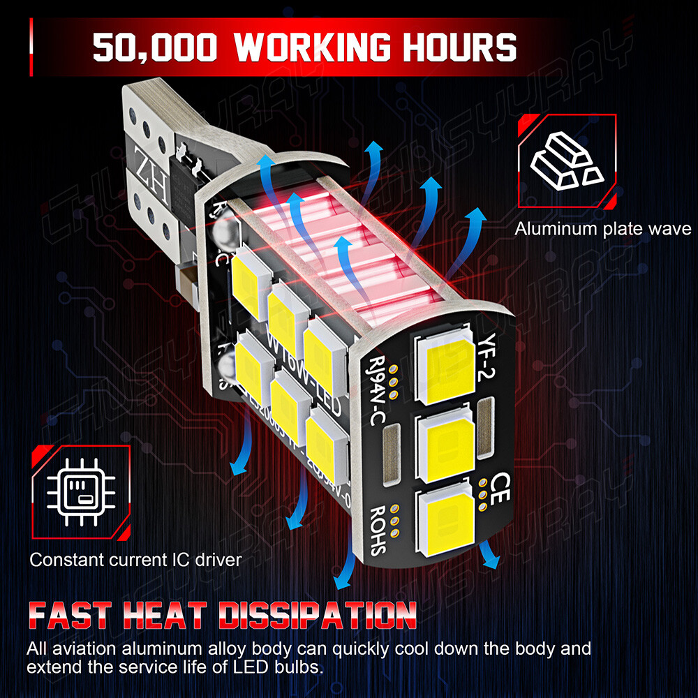 Error Free White 921 LED Reverse Backup Light Bulbs For 2007-2013 BMW X5 E70