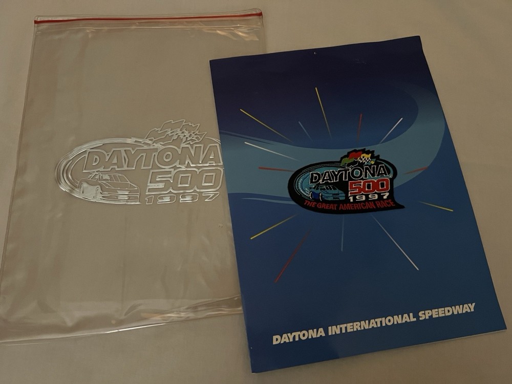 Daytona 500 Emblem Patch 1997 souvenir folder
