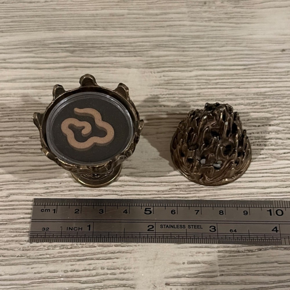 Brass Flame Incense Burner Holder Small Table Decor + 1 Incense