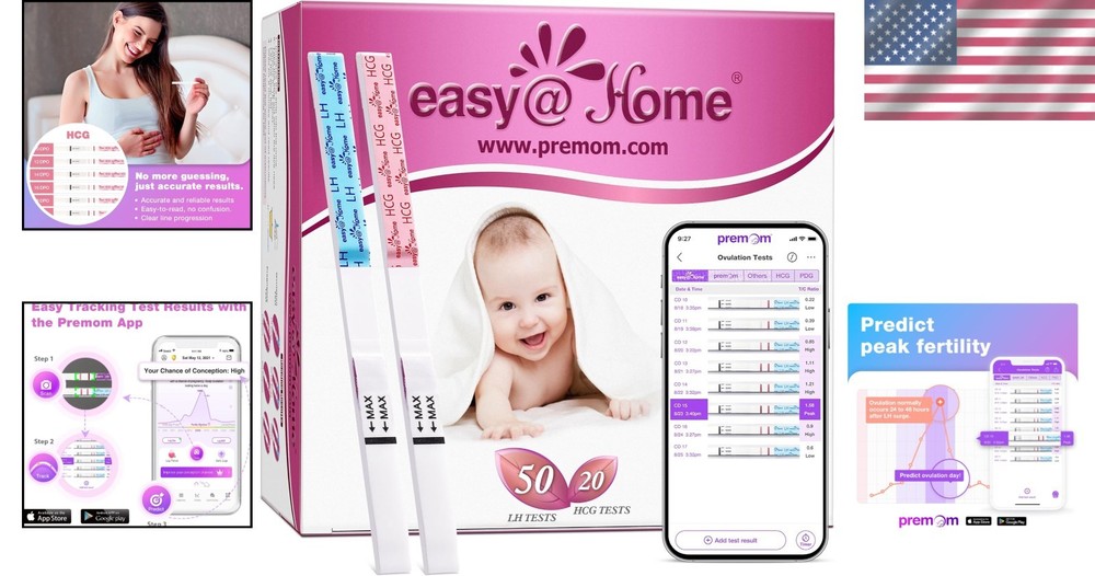 50 Ovulation Strips & 20 Pregnancy Tests for Quick Conception Tracking