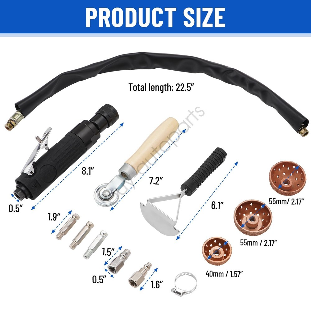 Tire Patch & Polish Kit: 2500 RPM Buffer, Scraper, Roller, Durable Wheel