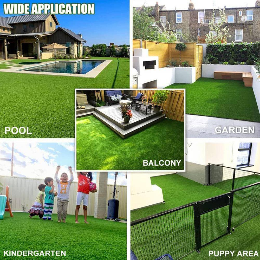Realistic 5 Ft. X 10 Ft. Green Artificial Grass Turf