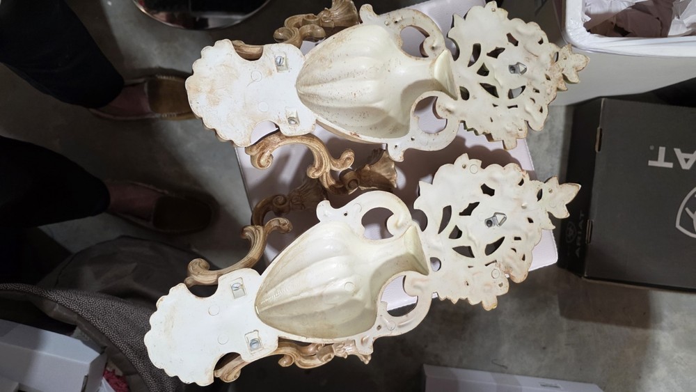 Vintage 1970's Plastic Wall Sconces