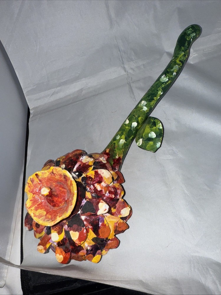 HAND PAINTED FLOWER MADE FROM A GOURD