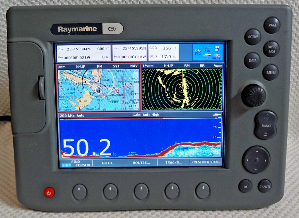 RAYMARINE C80 E02020 GPS CHART PLOTTER FISHFINDER RADAR MFD DISPLAY UNIT