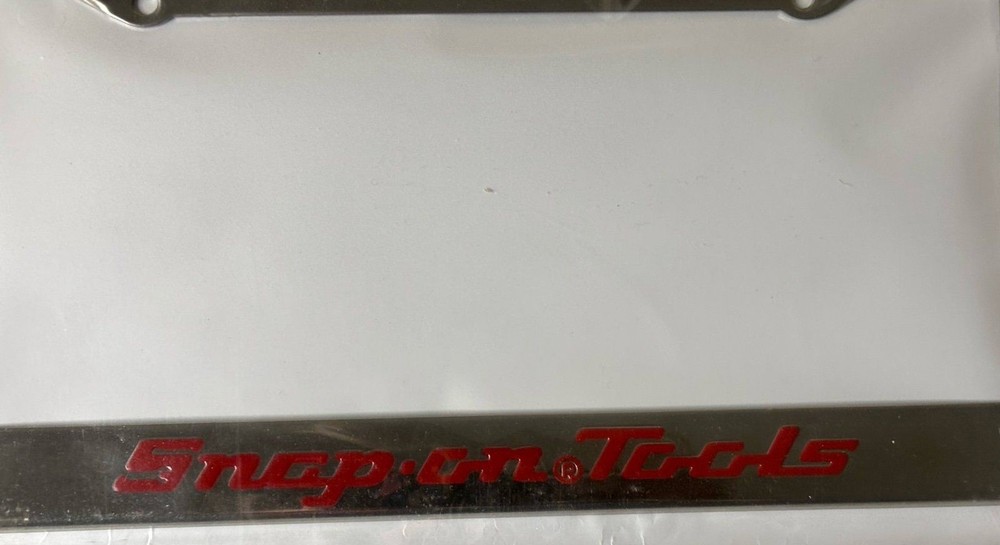 Silver/Red Snap On Tools There Is A Difference License Plate Frame - NEW
