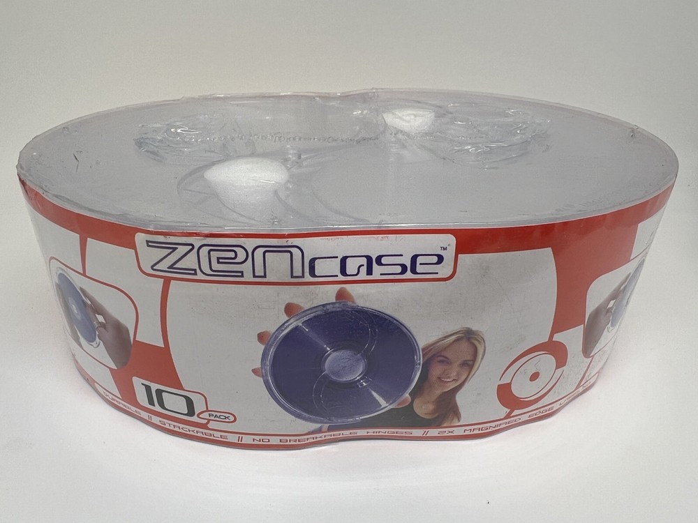10 PACK NEW ZENCASE CD DVD CASE STORAGE, CLEAR, ZENCASE