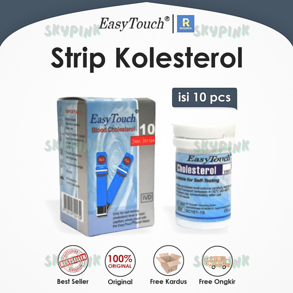 Easy Touch Test Strips For Cholesterol Level Check Original New - 10 Test Strips