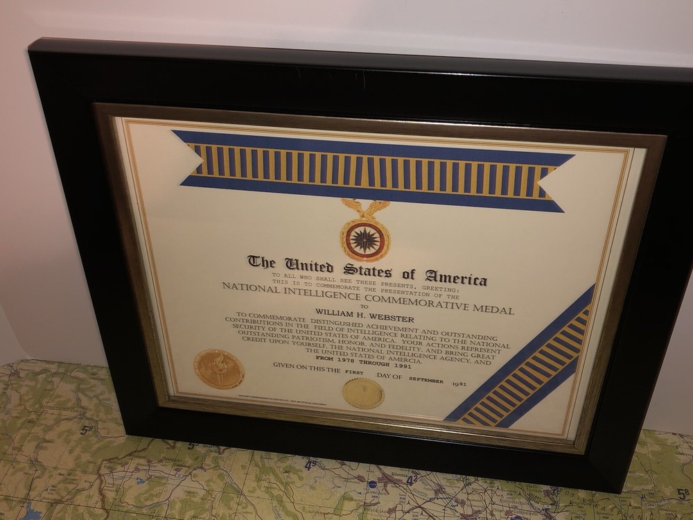 NSA - NATIONAL INTELLIGENCE COMMEMORATIVE MEDAL CERTIFICATE Type-1
