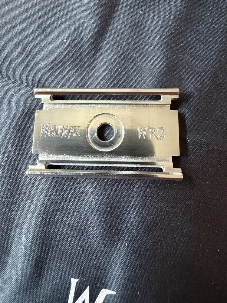 Wolfman WR2 .95 Solid Bar Double Edge Razor, Brushed Matte Finish, Darwin Handle