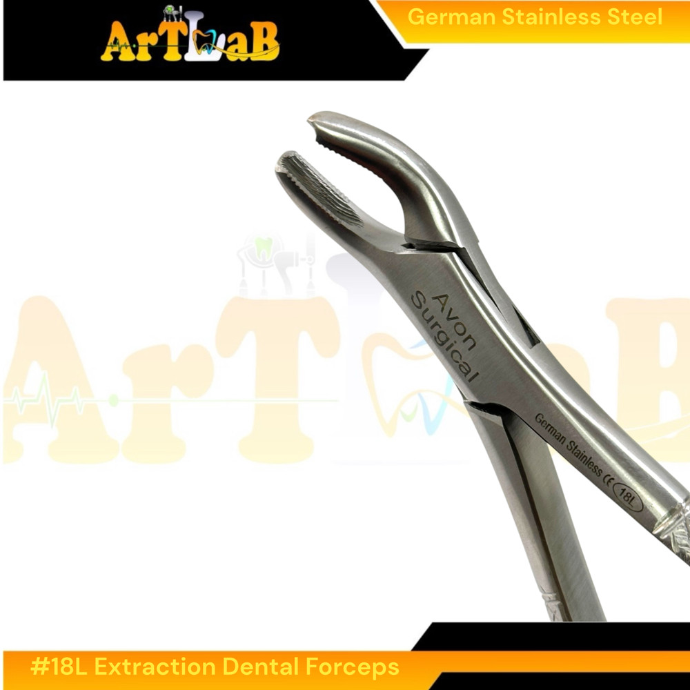 18L Upper First & Second Molar Extraction with Serrated Jaw, Hook Handle (1pc)