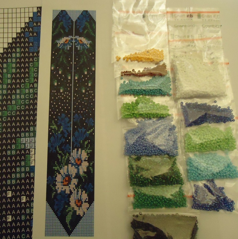 Kit for making a necklace gerdan. Beading Loom Pattern. #K6a
