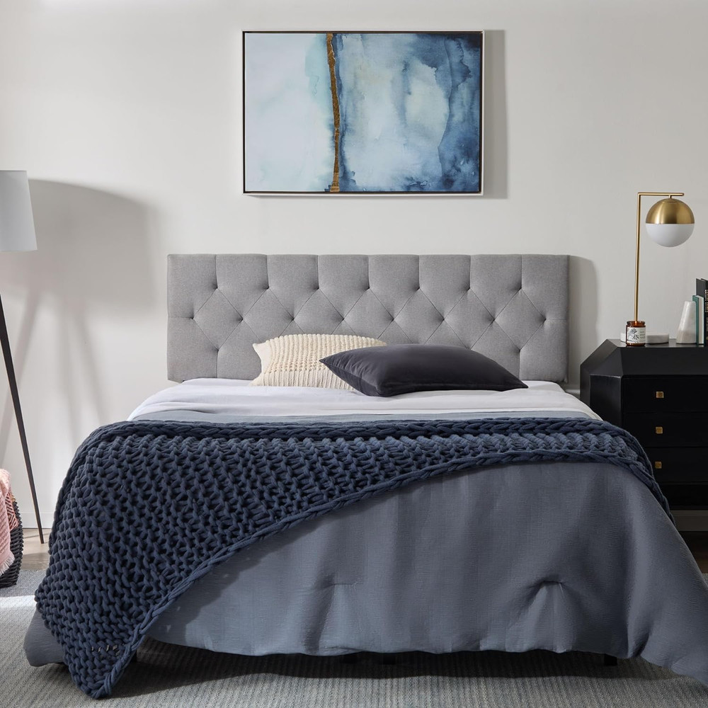 Diamond Tufted Mid-Rise Upholstered Headboard - Adjustable Height - Twin XL