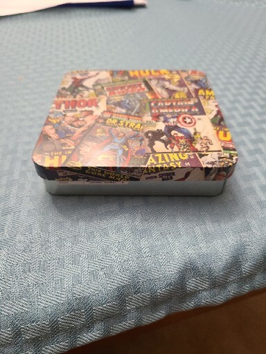 Marvel Superhero Tin Box; 5” X 5” X 1”