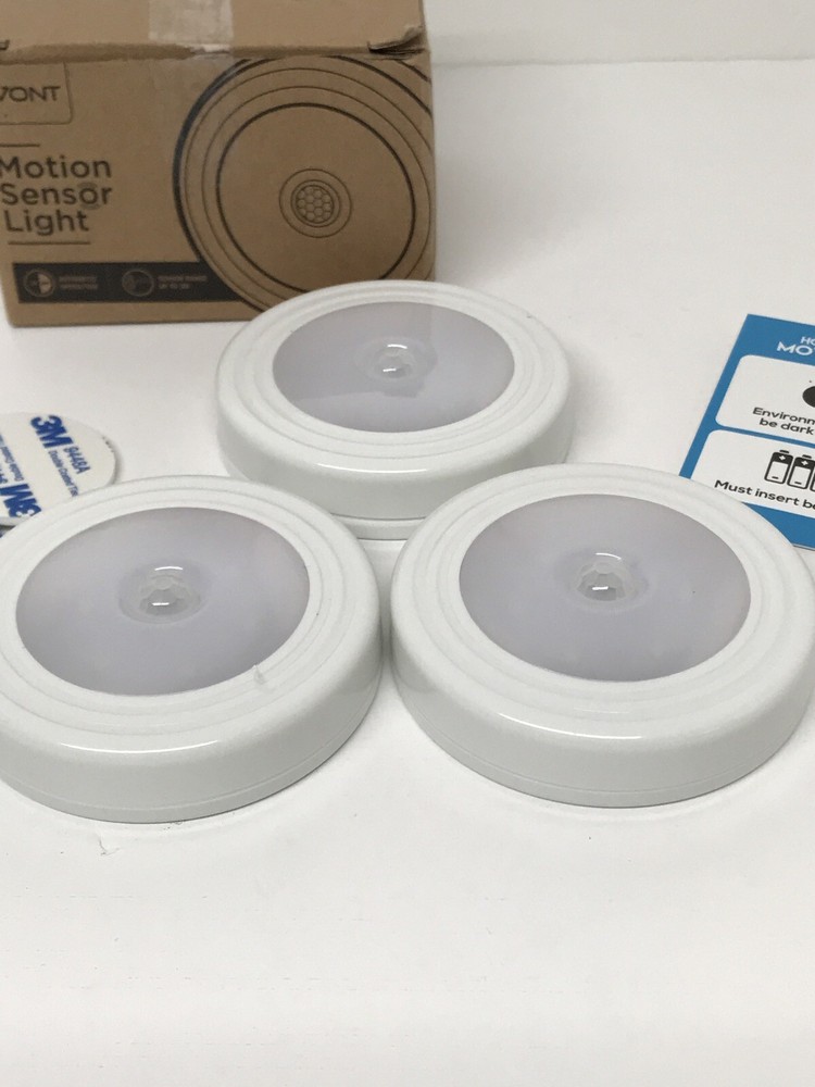 3-Pack Motion Sensor LED Light Closet & Wall Light, Stick Anywhere