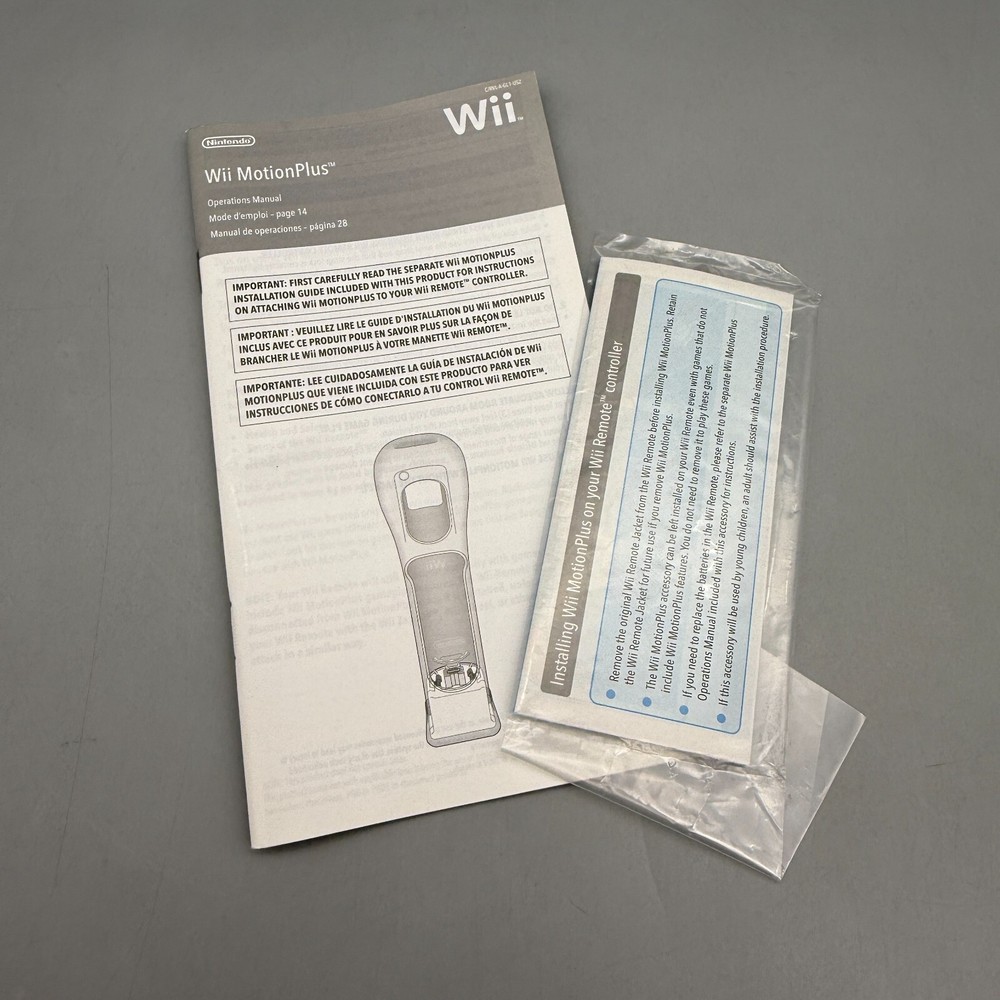 Nintendo Wii Operations Manual System Setup Channels & Settings and MotionPlus