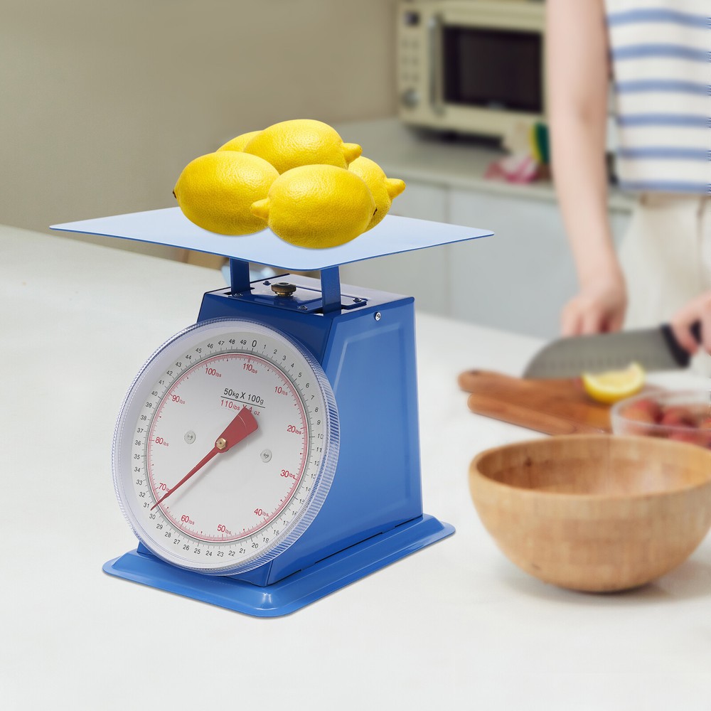 110-LBS Heavy Duty Mechanical Kitchen Scale with Large Dial & Durable Design