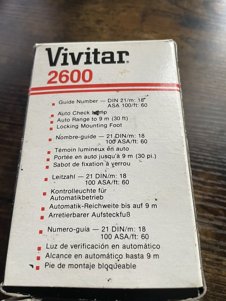 Vivitar 2600 Auto Electronic Flash For Camera Computer Blitz Guide#DIN 21/m:18”