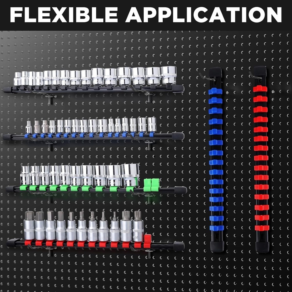 Impact Resistant 15PCS Socket Organizer Kit - Versatile Storage for Tools