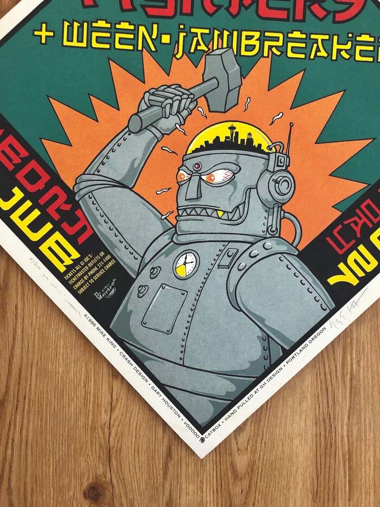 Foo Fighters Ween Original Concert Poster 1996 Signed And Numbered /200