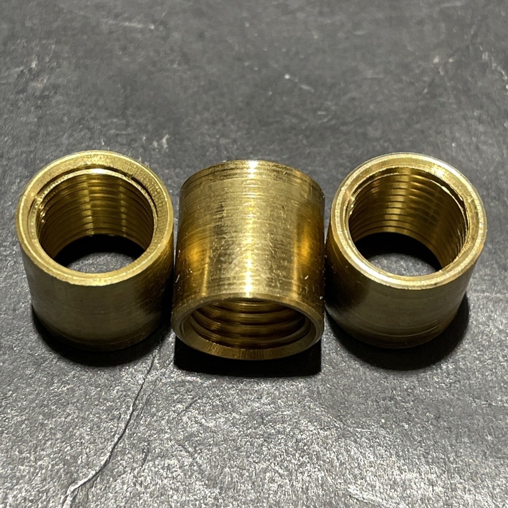 Three (3) Brass Lamp Coupling 1/4 X1/4 IPS Thread