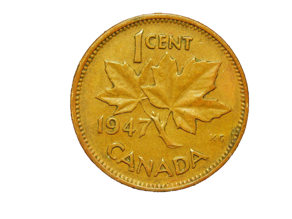 CANADA  1947  ONE  CENT COIN  #1