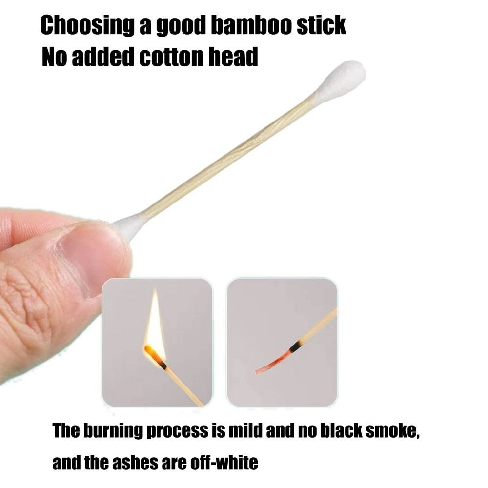 Extra Long Biodegradable Bamboo Cotton Swabs Large Double Tips Organic Extra
