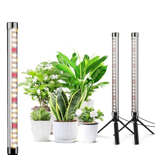 2 Pack Grow Lights for Indoor Plants, Height Adjustable with On/Off Sunlight