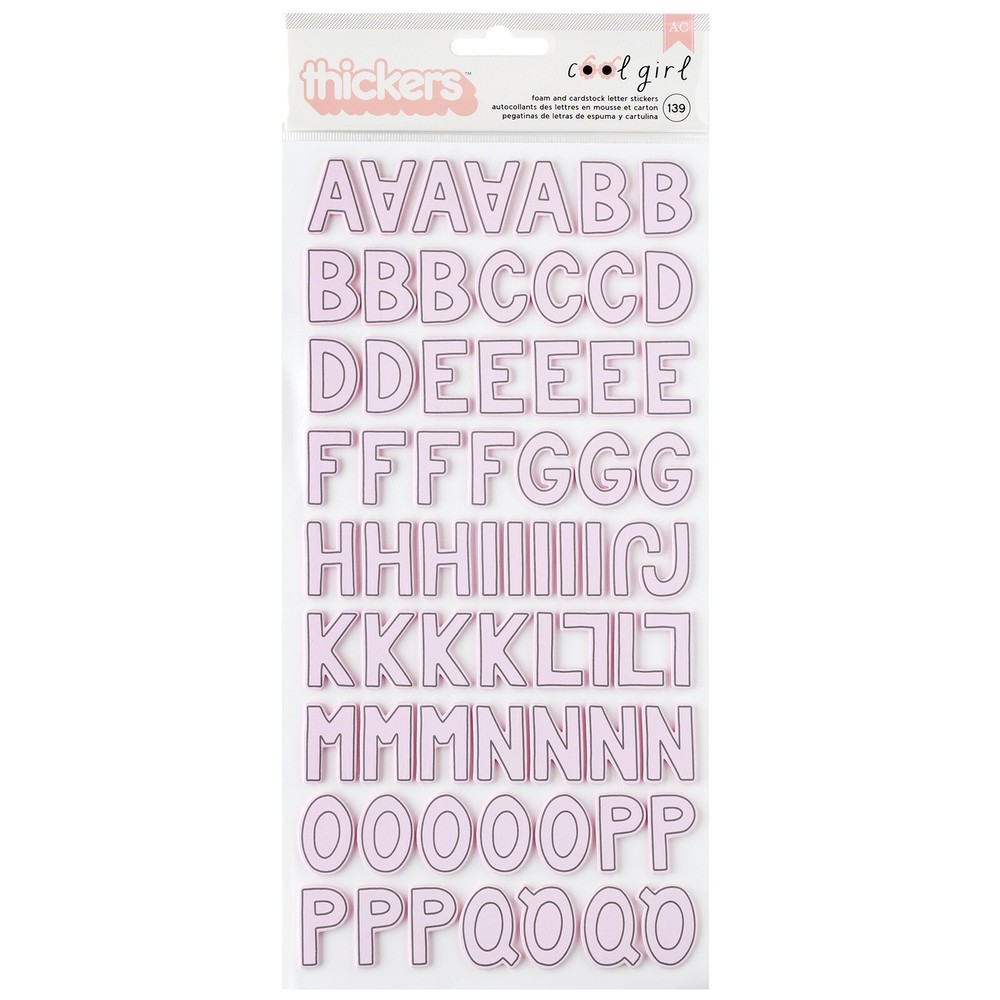 Pebbles Cool Girl Thickers Stickers 139/Pkg-Alpha - 3 Pack