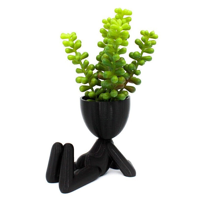 Laying Stick Figure Head Succulent Planter