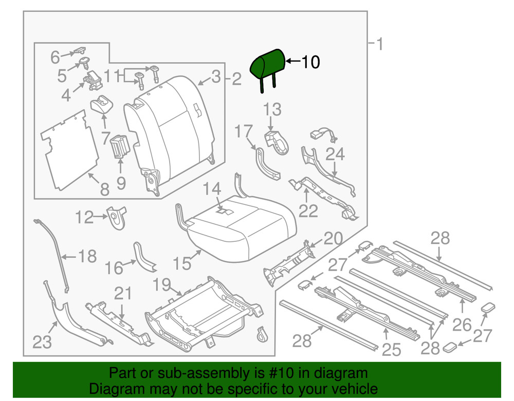 Genuine Mazda Headrest TE69-88-240-02