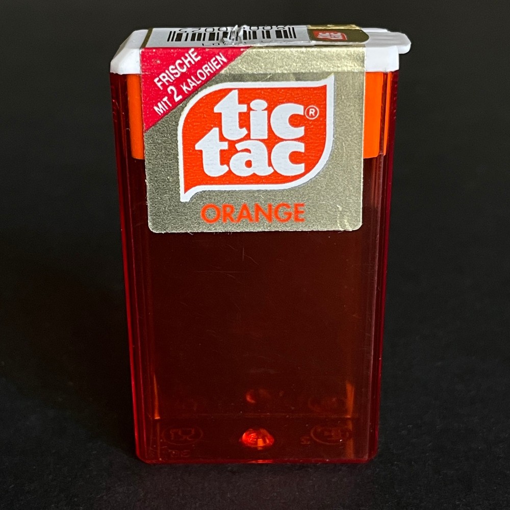 Orange Tic Tac Candy Tinted Container • Switzerland • Ferrero