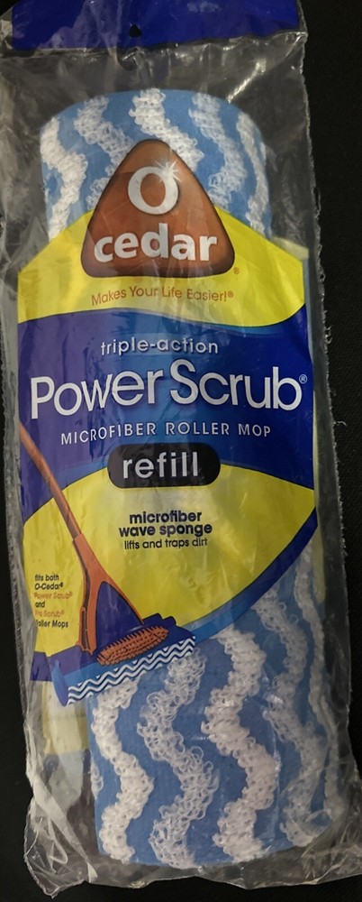 NEW O-Cedar Power Scrub Replacement Roller Microfiber Mop Head Refill Ships Free