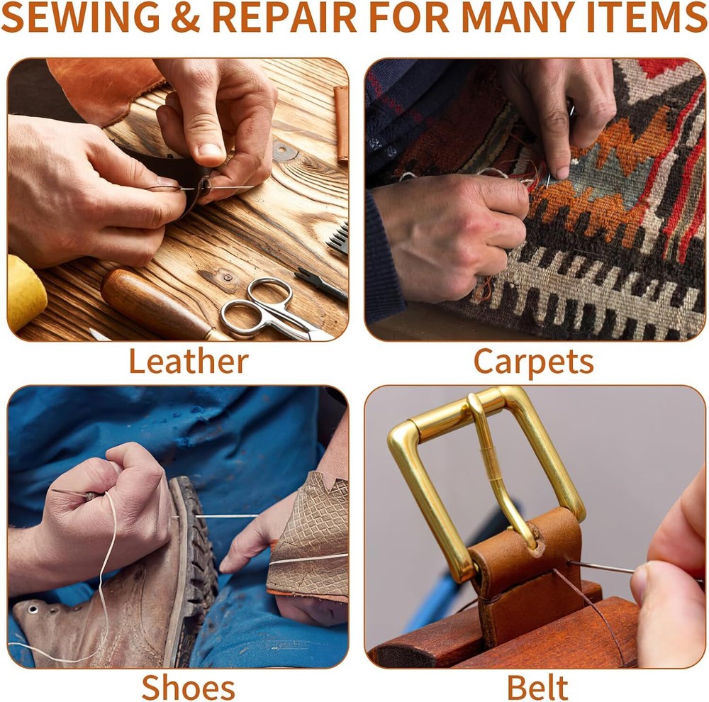 Upholstery Thread, Nylon Heavy Duty Sewing Kit, Needle and Thread...