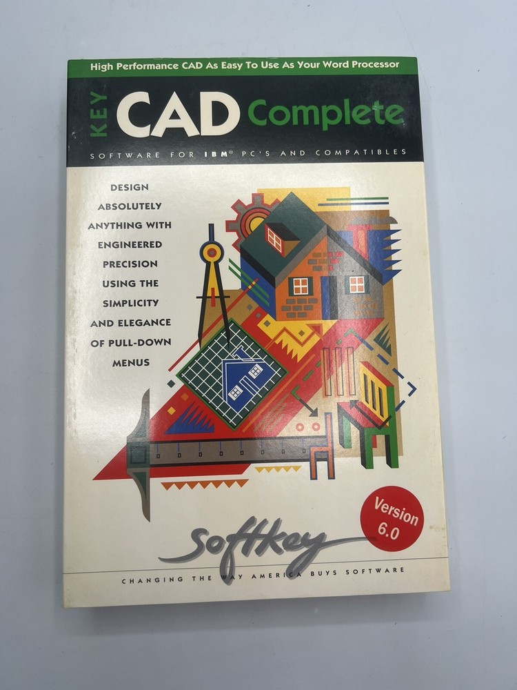 Vintage Key CAD Complete Version 6.0 Softkey Design Software IBM PC 90s