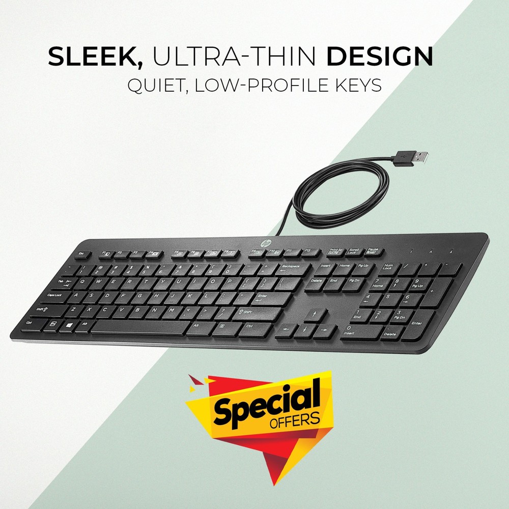 HP Slim Keyboard USB Wired - Genuine - NEW