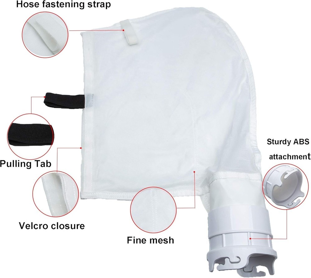 Pool Cleaner Fine Mesh Bag with Hook and Loop Fastener Enclosure Compatible w...