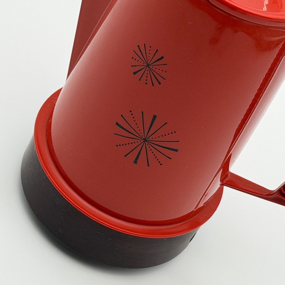 Vintage Regal Poly Perk Automatic Percolator Red Atomic Starburst Rare Vintage