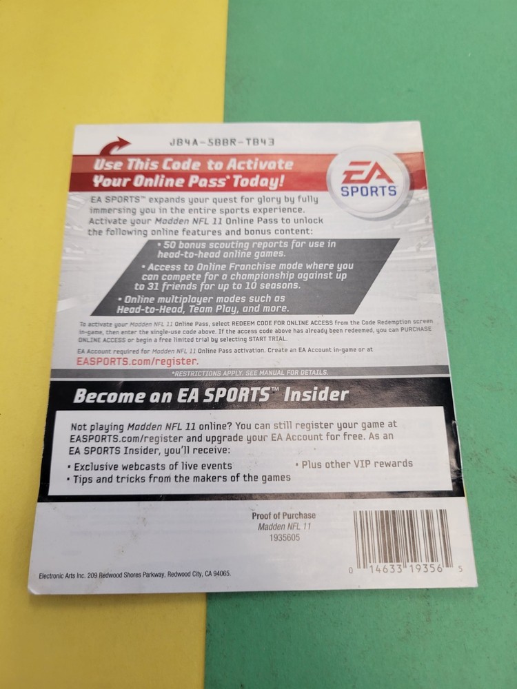 Madden NFL 11 | PS3 | Manual Only