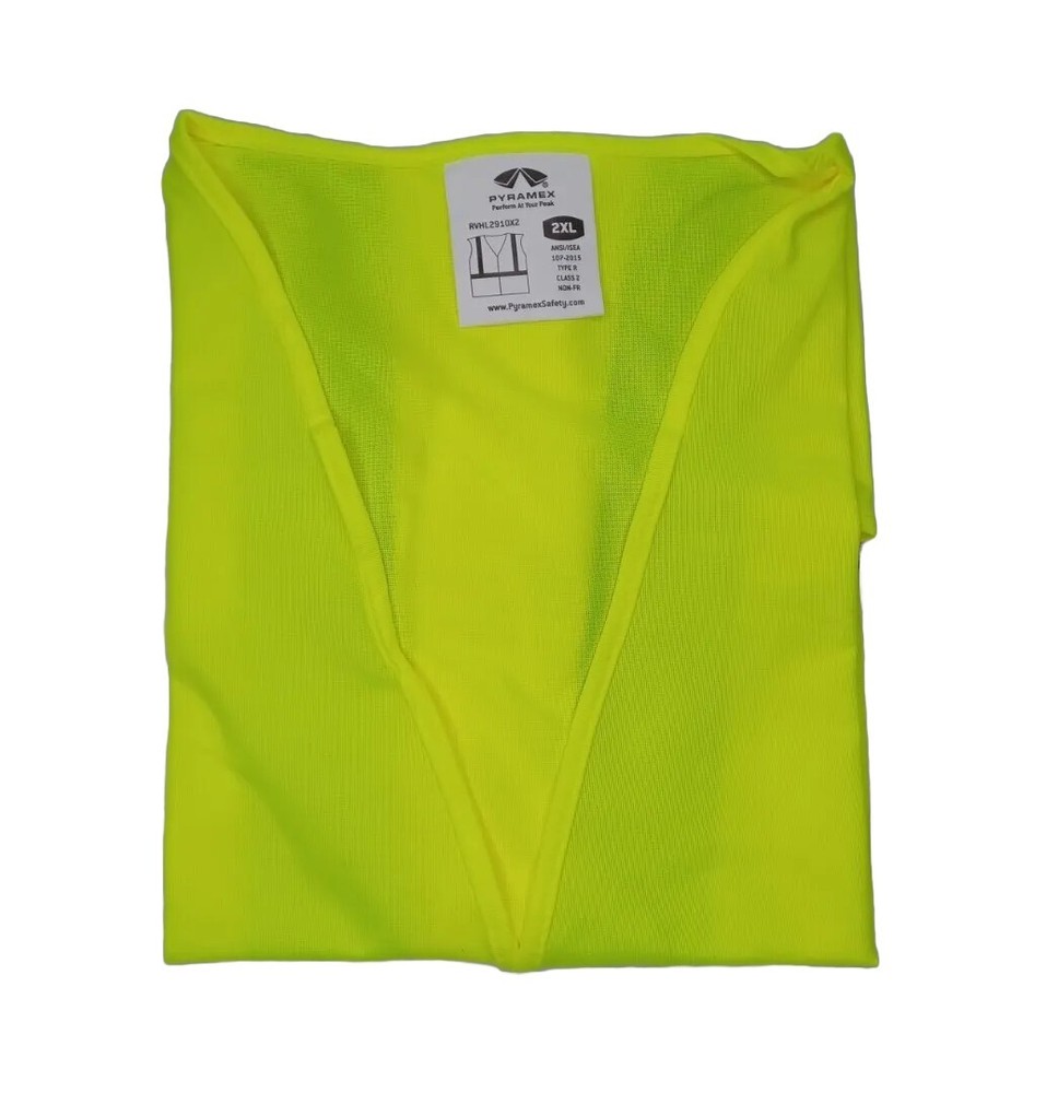 High Visibility Vest Neon Yellow Safety Size 2XL Work PPE