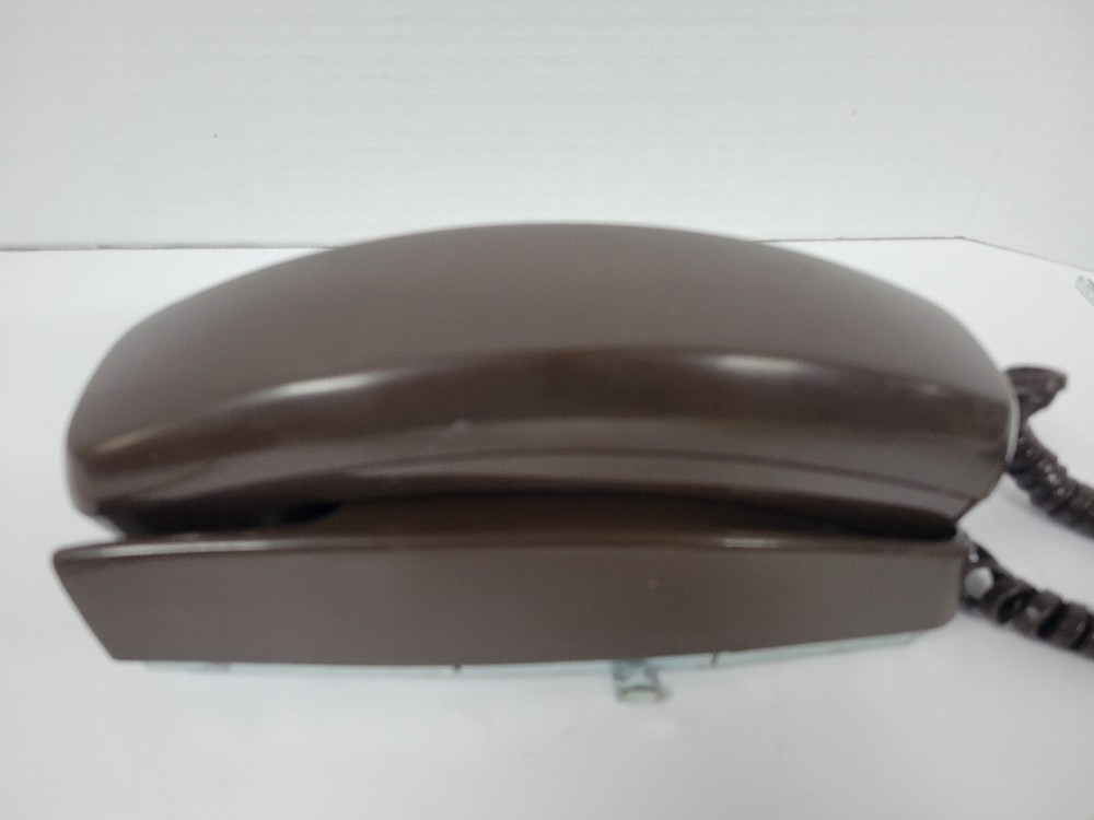 Vintage Comdial Push Button Wall Mount Phone Chocolate Brown Untested